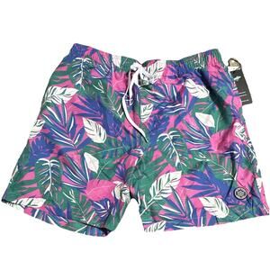 Brooklyn Cloth Men’s Tropical Floral Volley Swim Trunks L